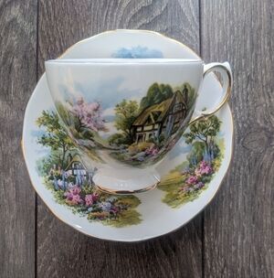 Floral Cottage Teacup and Saucer Set